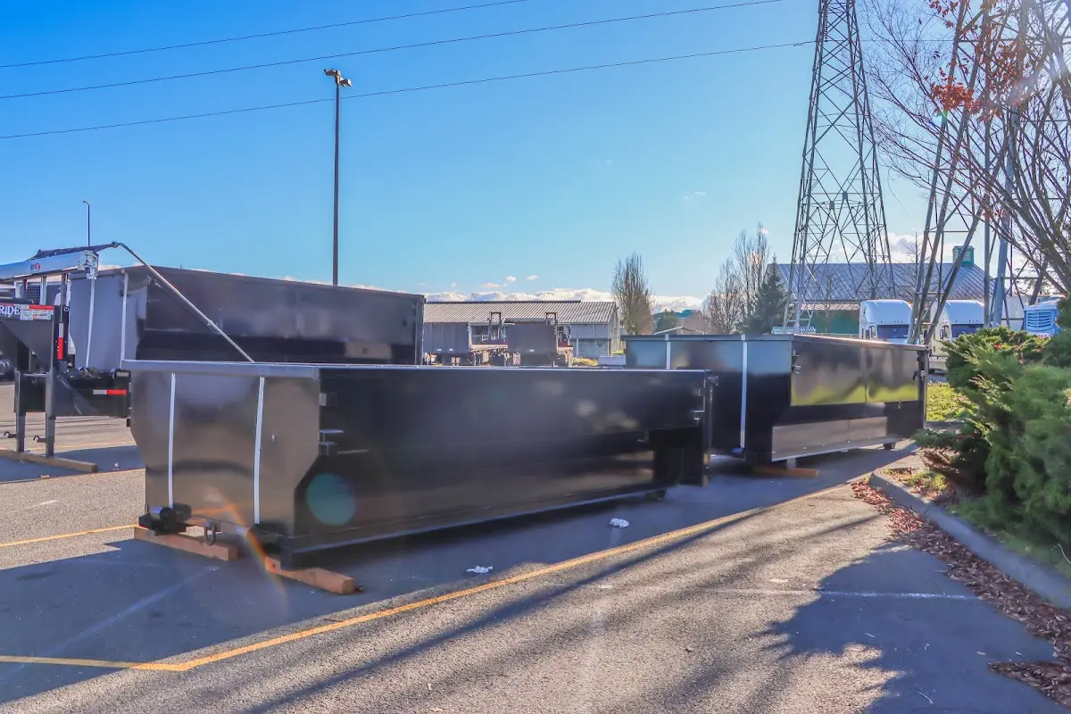Roll-off dumpster ready for waste disposal at job site for Estate Cleanout Dumpster Rental in Muscle Shoals